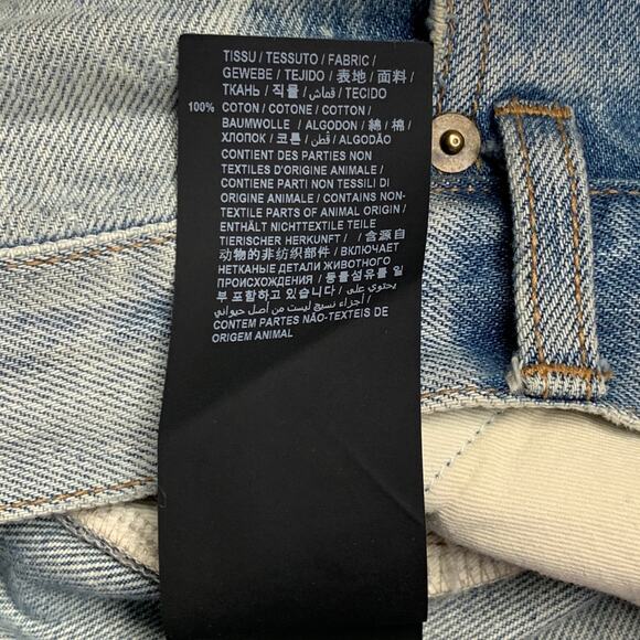 SAINT LAURENT Size 31 Blue Distressed Cotton Tapered Zip Fly Jeans - Picture 8 of 9